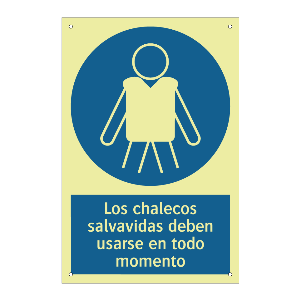 Los chalecos salvavidas deben usarse en todo momento