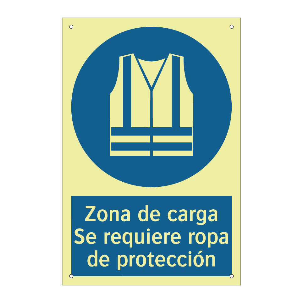 Zona de carga Se requiere ropa de protección