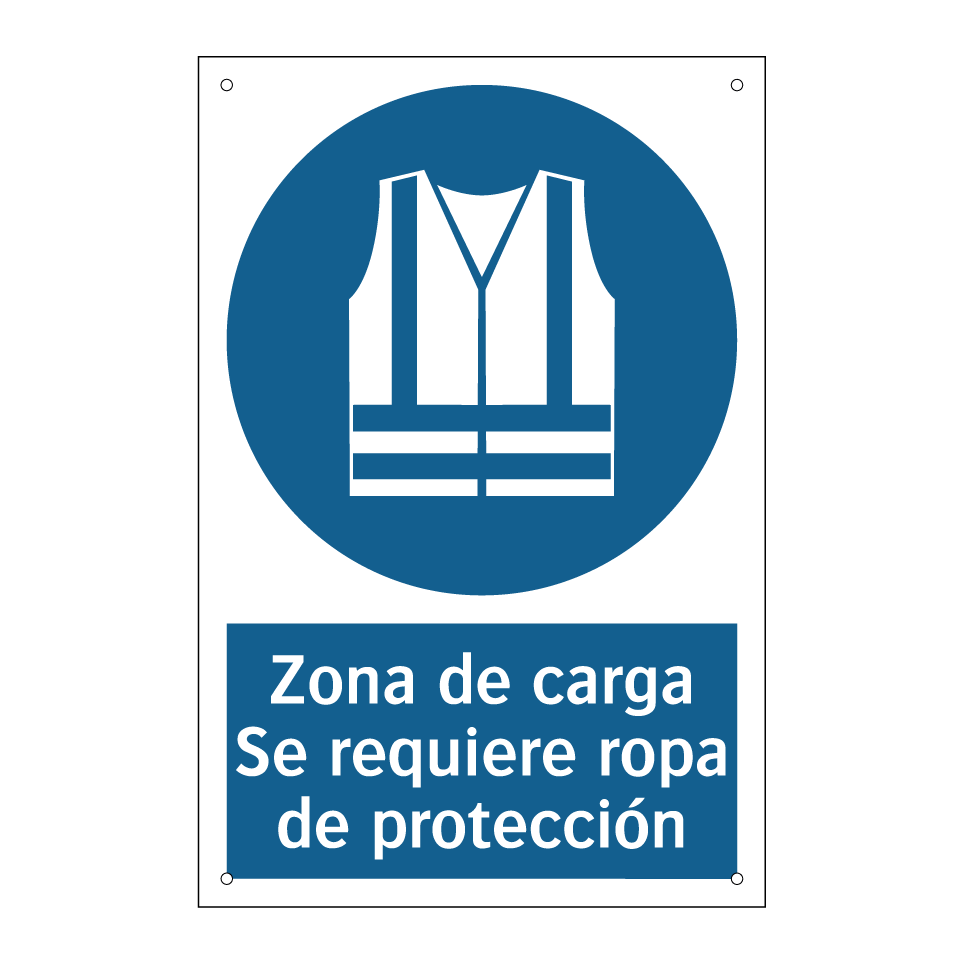 Zona de carga Se requiere ropa de protección