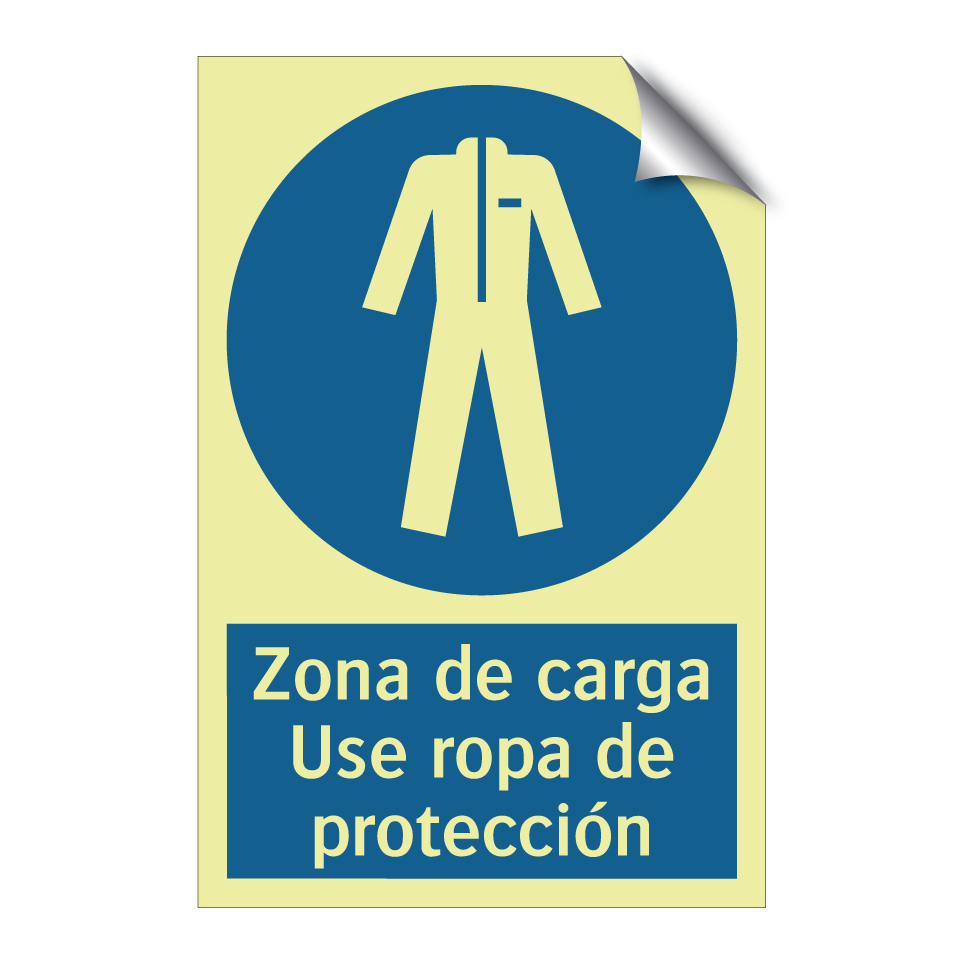 Zona de carga Use ropa de protección