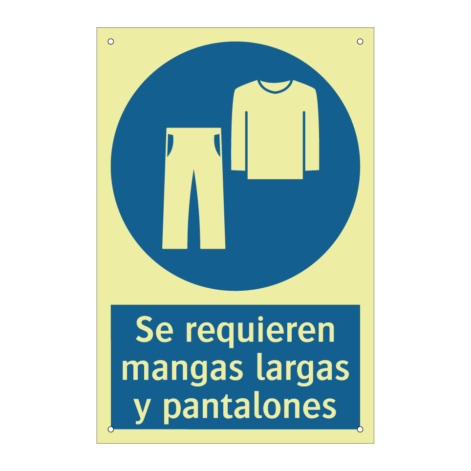 Se requieren mangas largas y pantalones