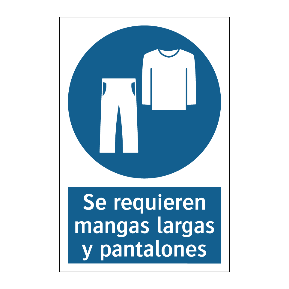Se requieren mangas largas y pantalones