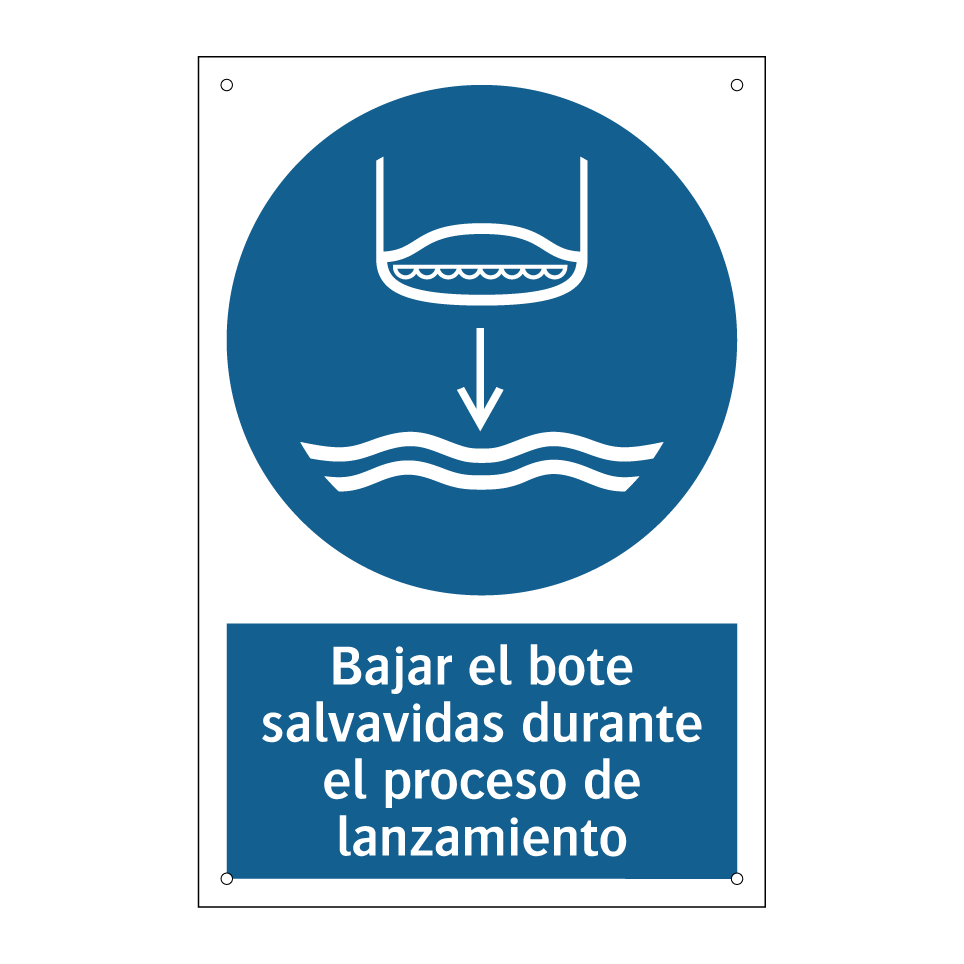 Bajar el bote salvavidas durante el proceso de lanzamiento