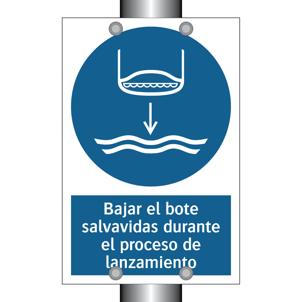 Bajar el bote salvavidas durante el proceso de lanzamiento