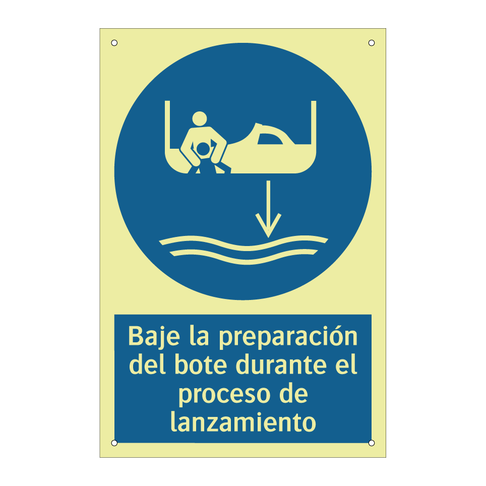 Baje la preparación del bote durante el proceso de lanzamiento