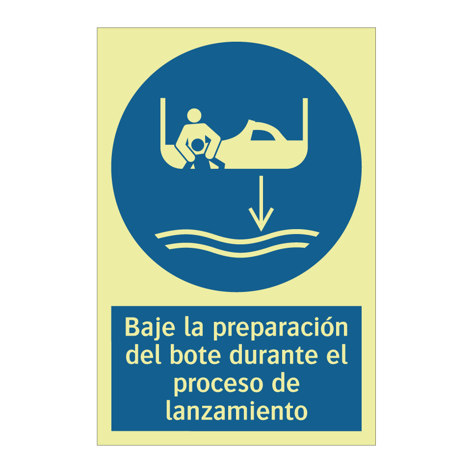 Baje la preparación del bote durante el proceso de lanzamiento