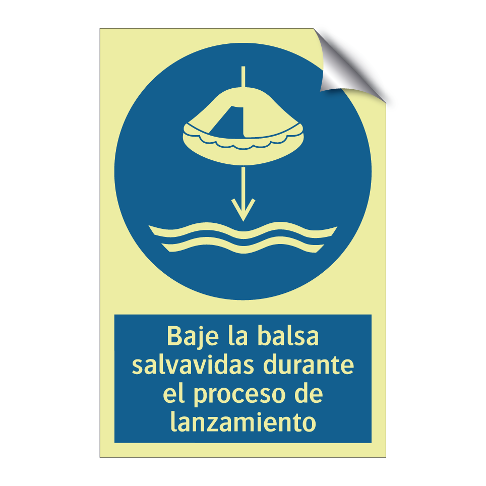 Baje la balsa salvavidas durante el proceso de lanzamiento
