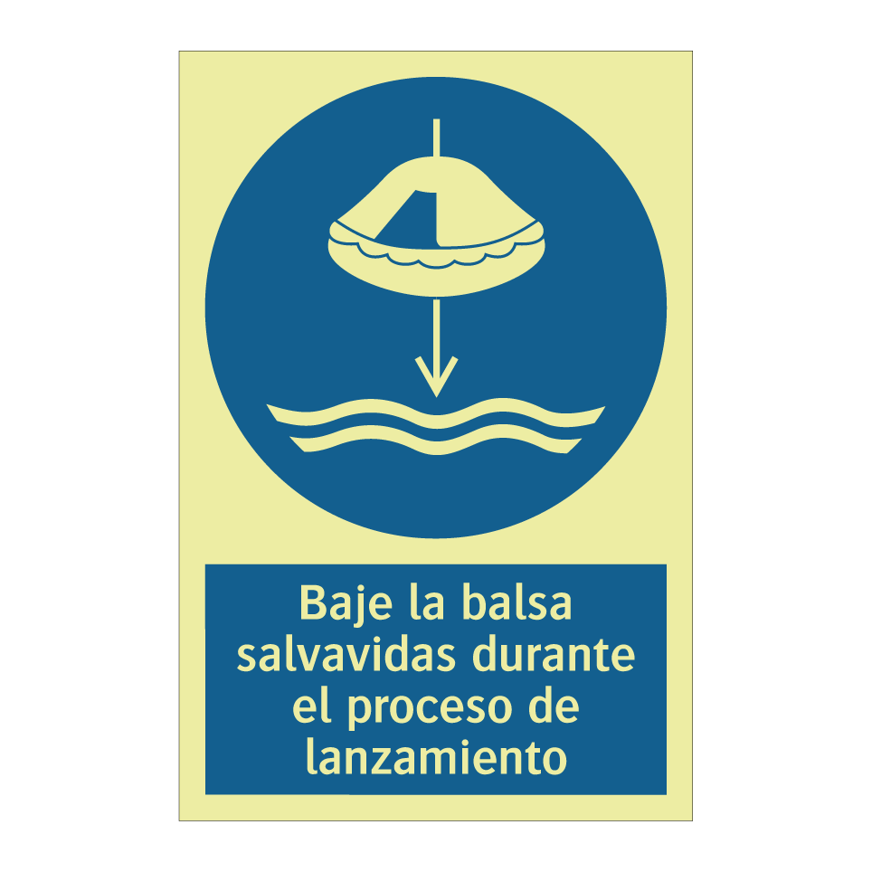 Baje la balsa salvavidas durante el proceso de lanzamiento
