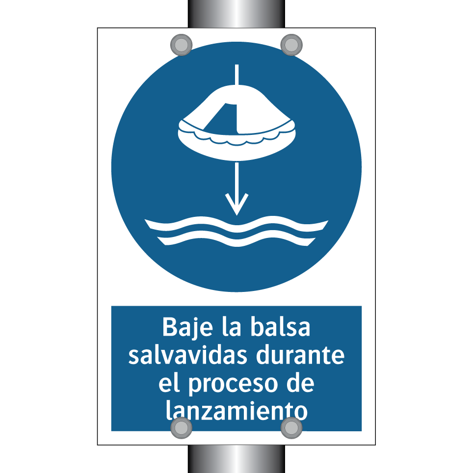 Baje la balsa salvavidas durante el proceso de lanzamiento
