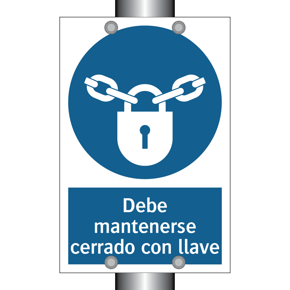 Debe mantenerse cerrado con llave