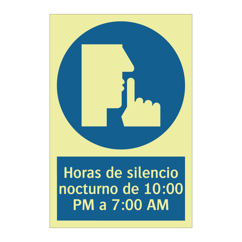 Horas de silencio nocturno de 10:00 PM a 7:00 AM