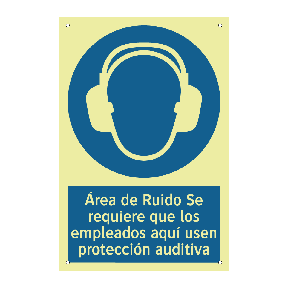 Área de Ruido Se requiere que los empleados aquí usen protección auditiva