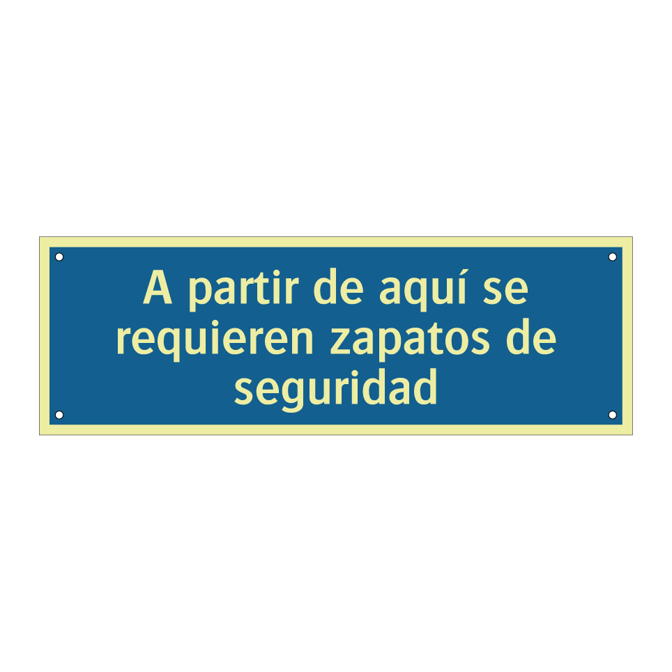 A partir de aquí se requieren zapatos de seguridad