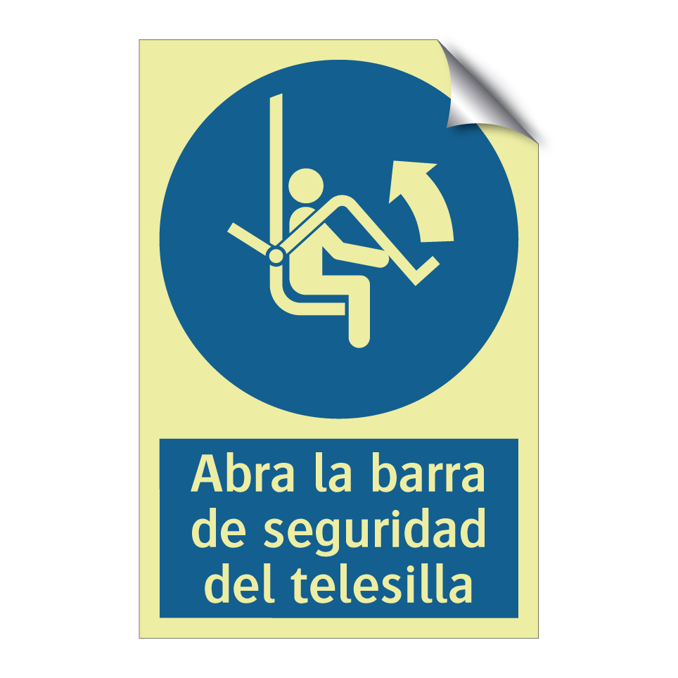 Abra la barra de seguridad del telesilla
