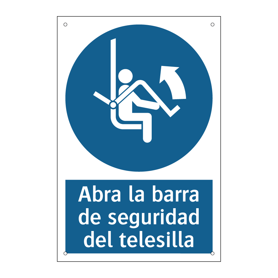 Abra la barra de seguridad del telesilla