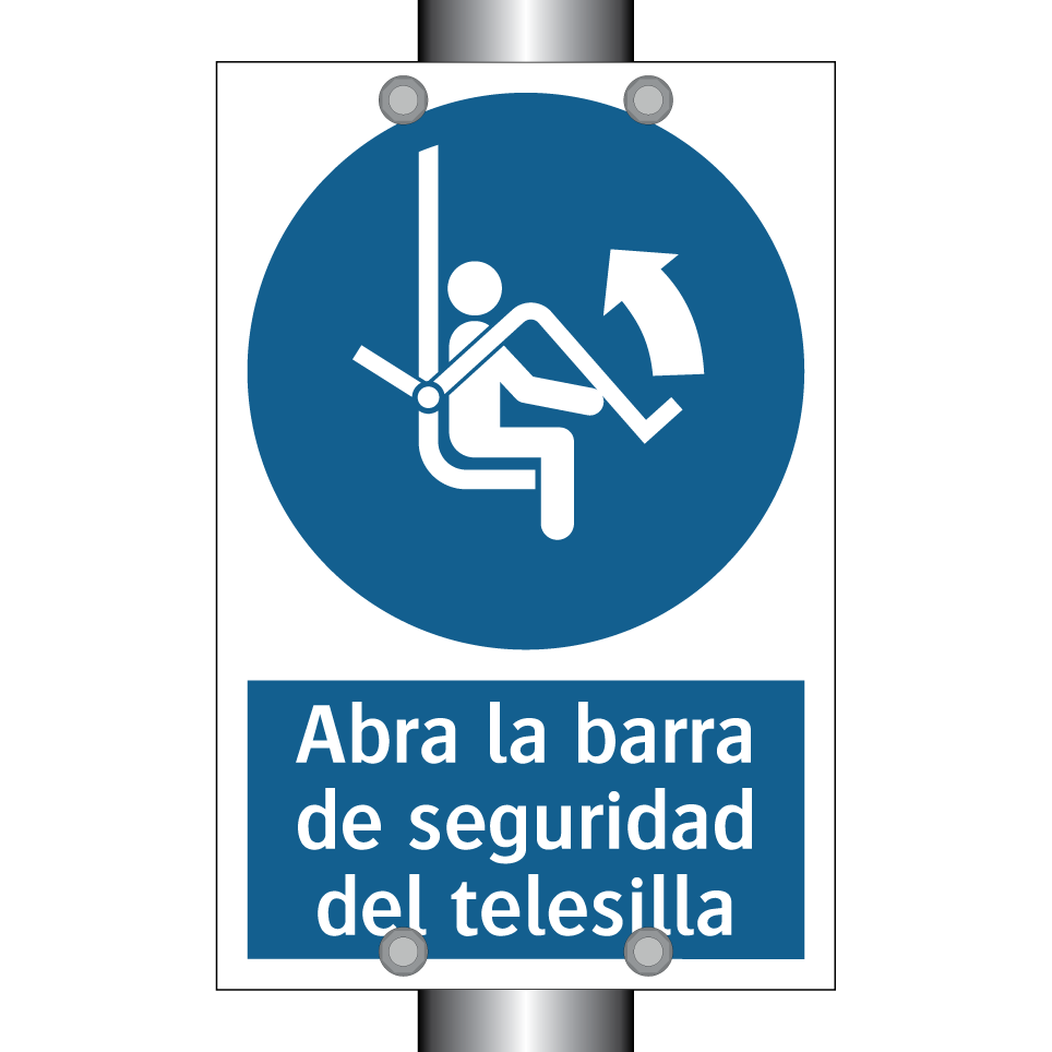 Abra la barra de seguridad del telesilla