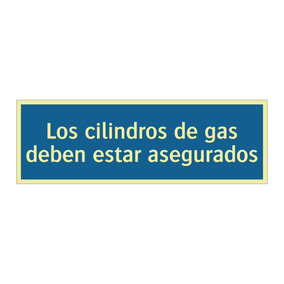 Los cilindros de gas deben estar asegurados