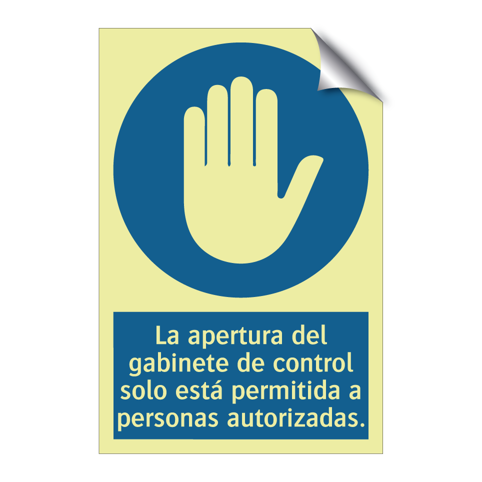 La apertura del gabinete de control solo está permitida a personas autorizadas.