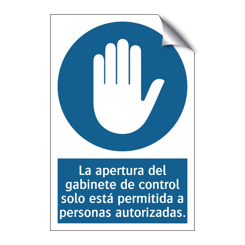 La apertura del gabinete de control solo está permitida a personas autorizadas.