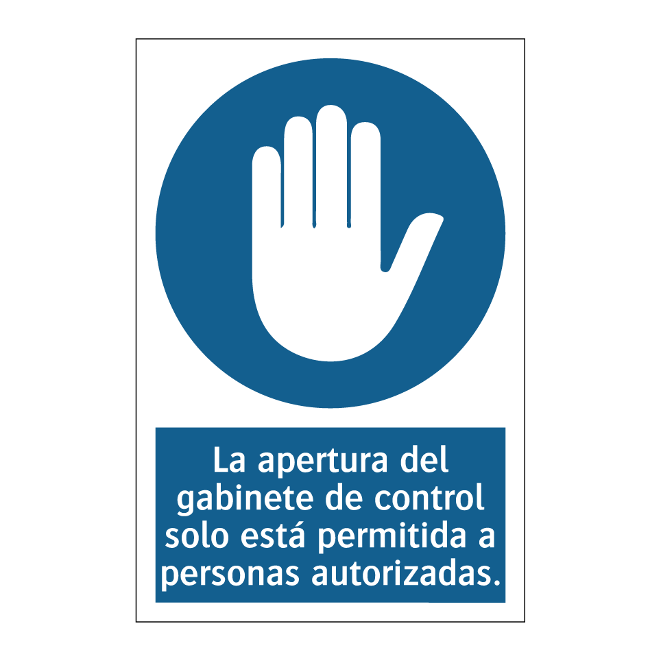 La apertura del gabinete de control solo está permitida a personas autorizadas.