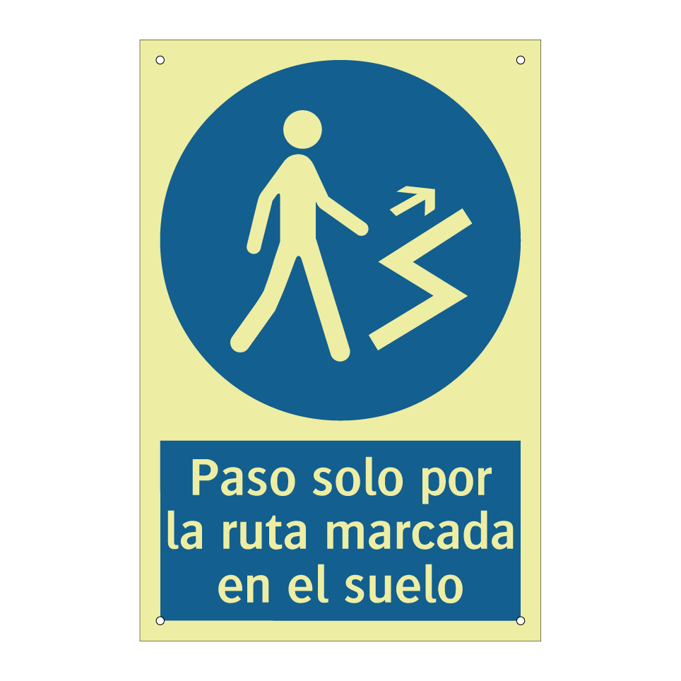 Paso solo por la ruta marcada en el suelo