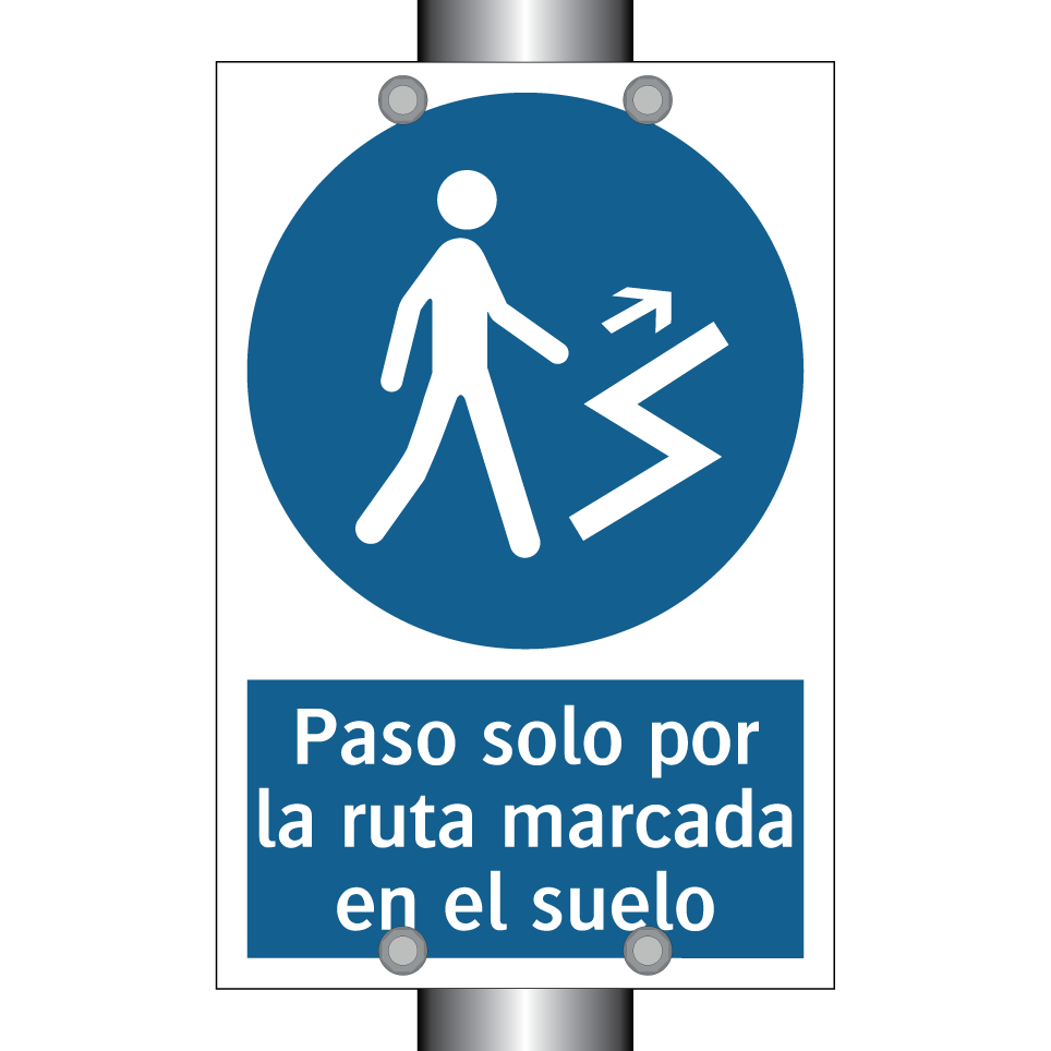 Paso solo por la ruta marcada en el suelo