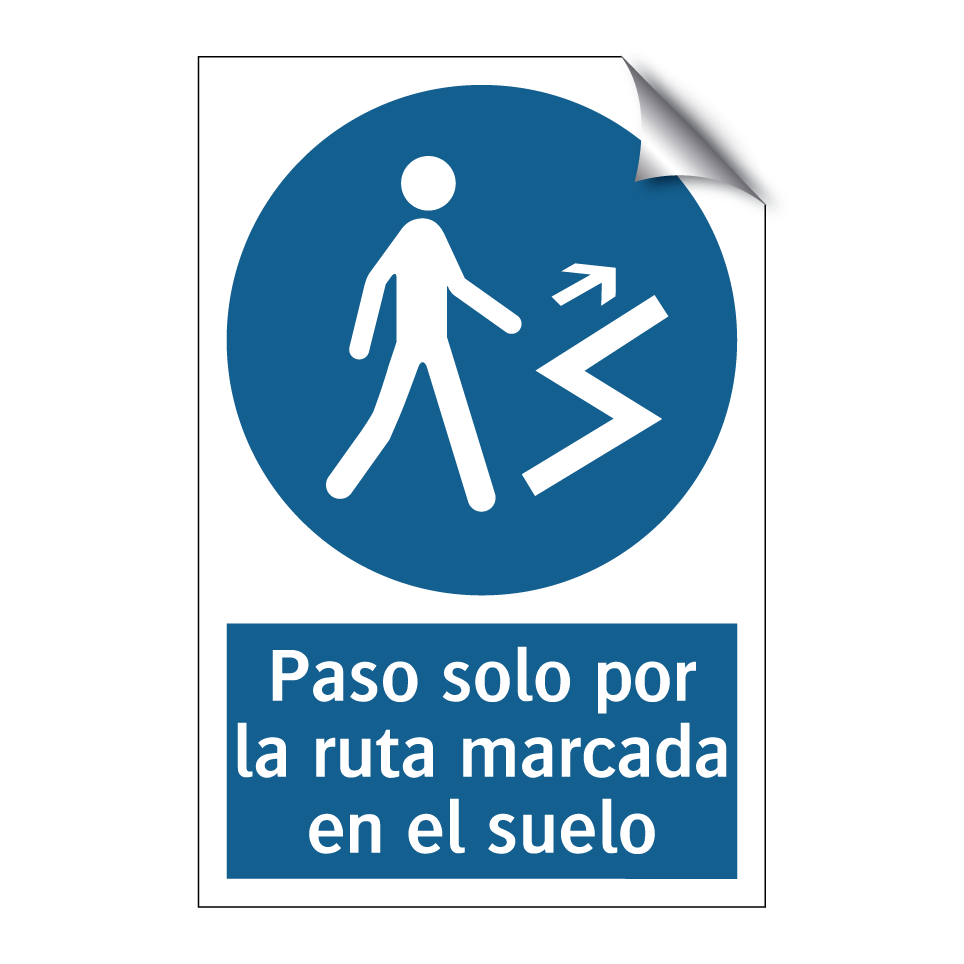 Paso solo por la ruta marcada en el suelo