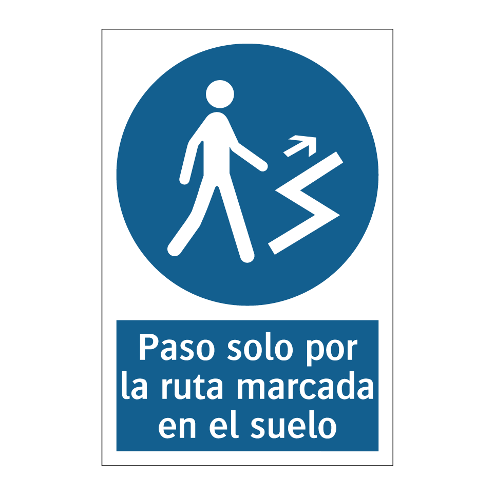 Paso solo por la ruta marcada en el suelo