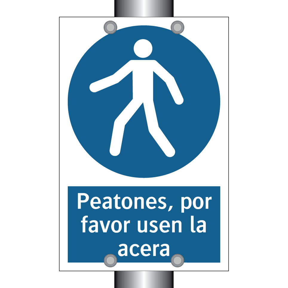 Peatones, por favor usen la acera