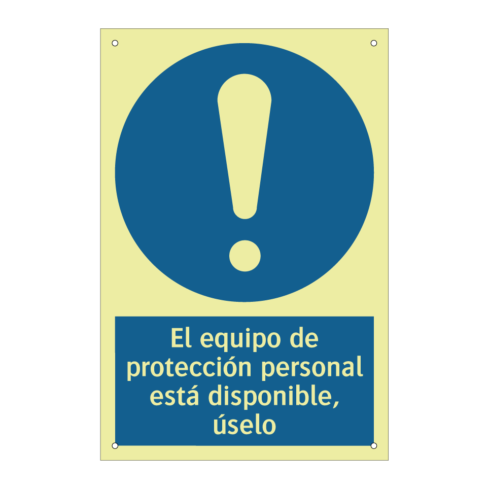 El equipo de protección personal está disponible, úselo