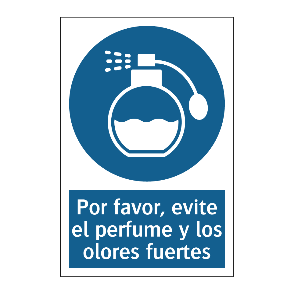 Por favor, evite el perfume y los olores fuertes