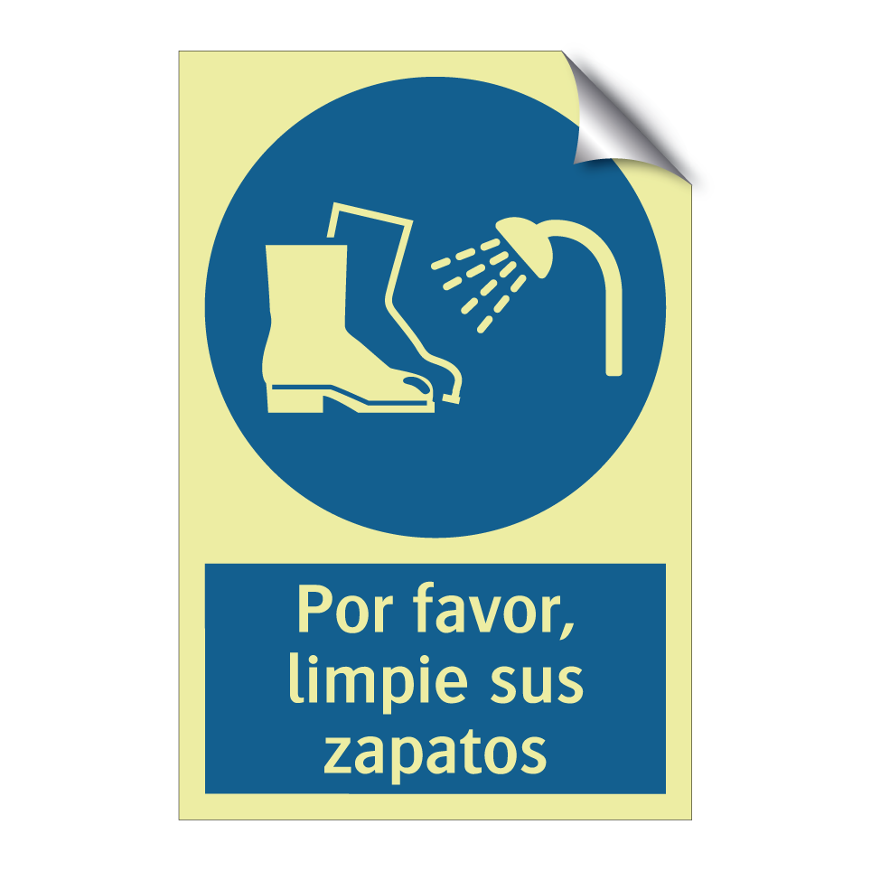 Por favor, limpie sus zapatos