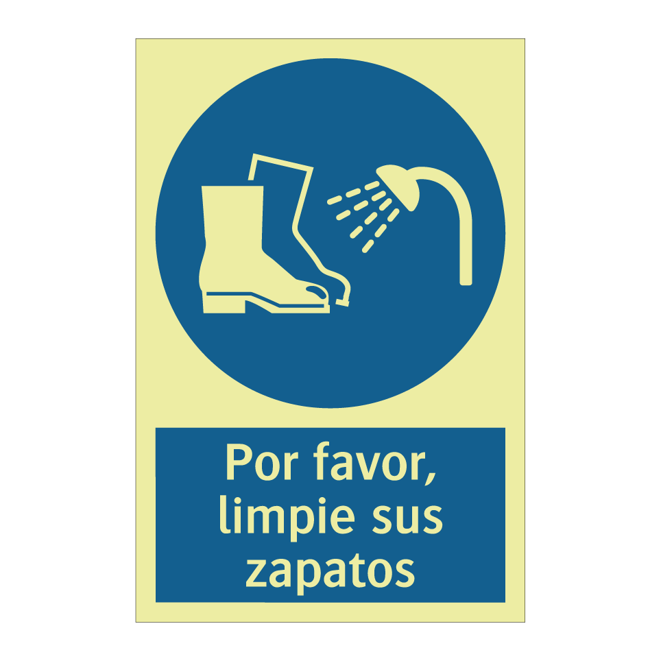 Por favor, limpie sus zapatos