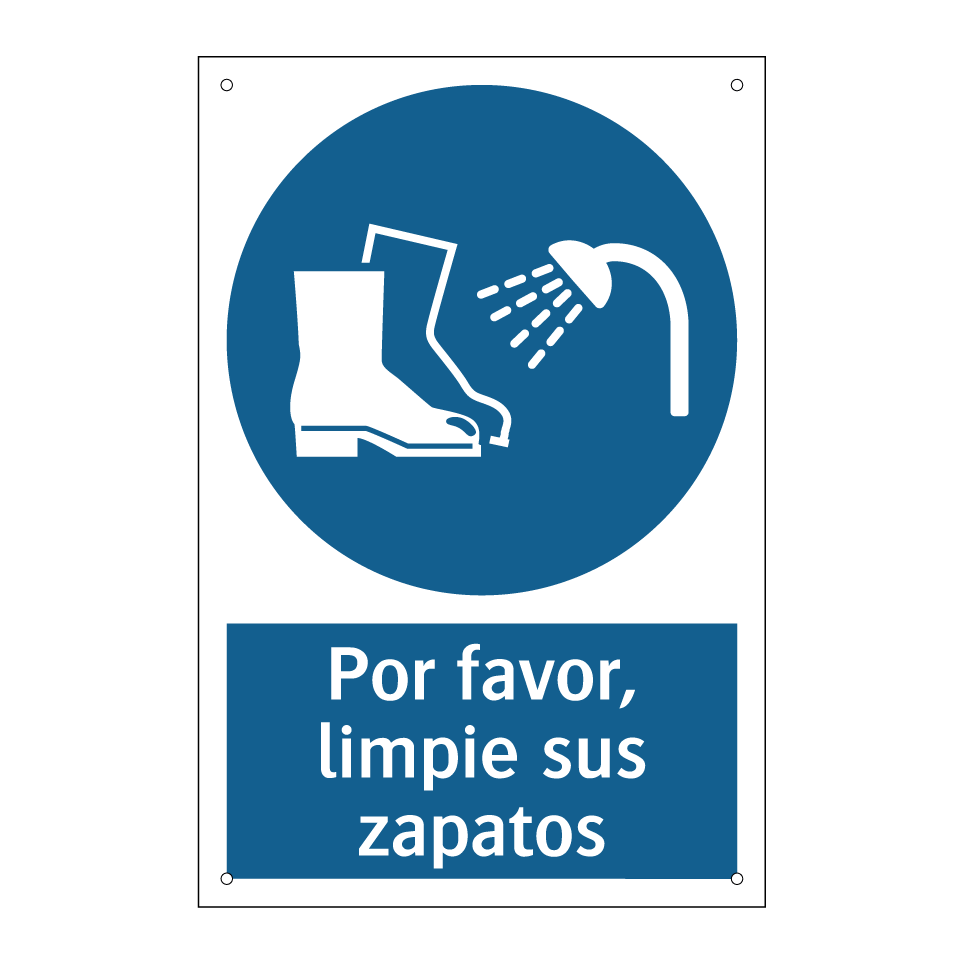 Por favor, limpie sus zapatos