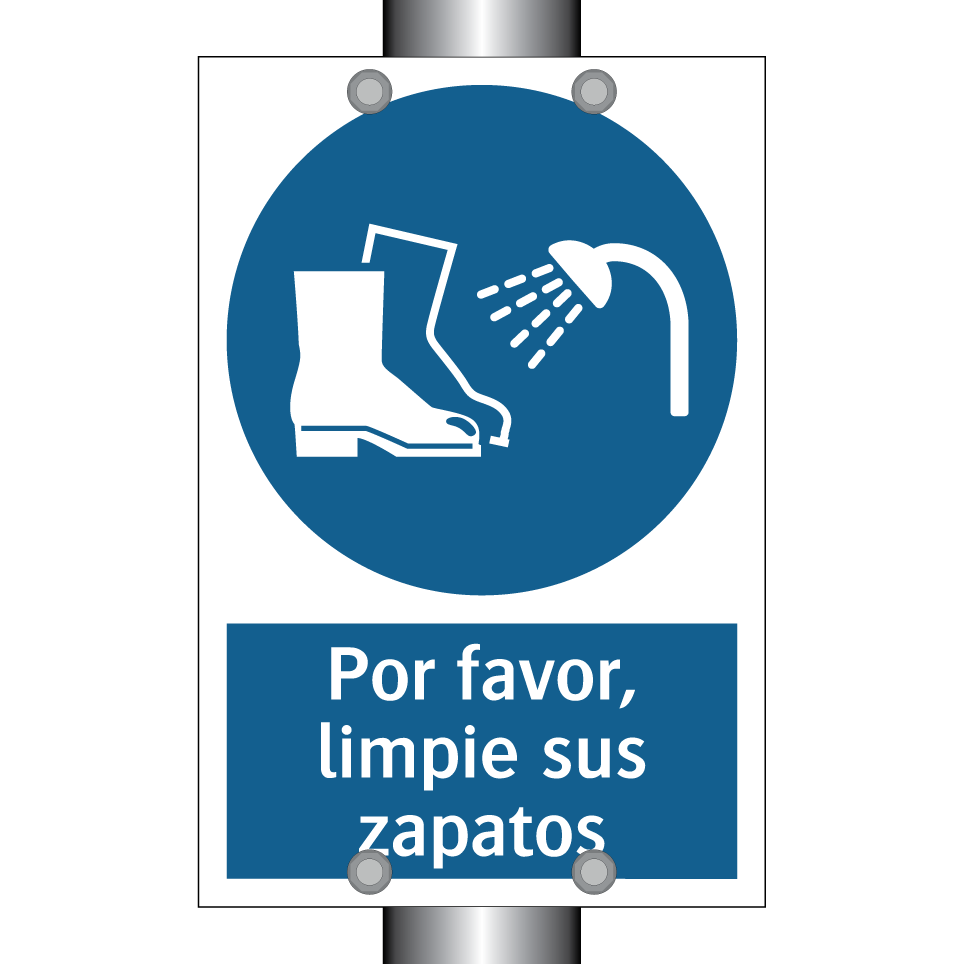 Por favor, limpie sus zapatos