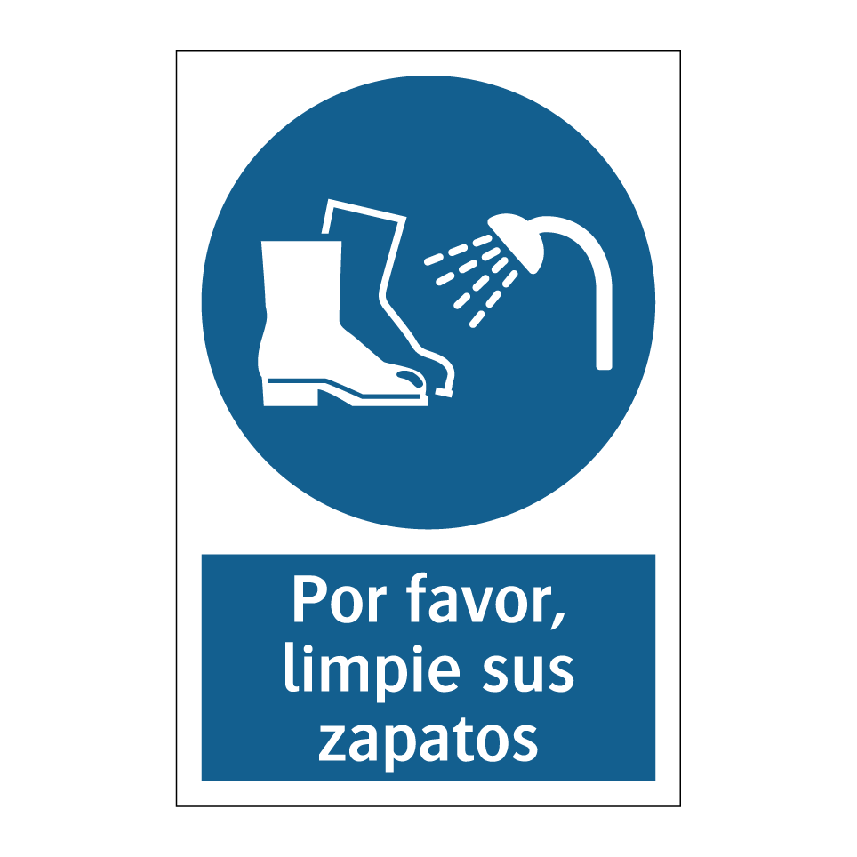 Por favor, limpie sus zapatos