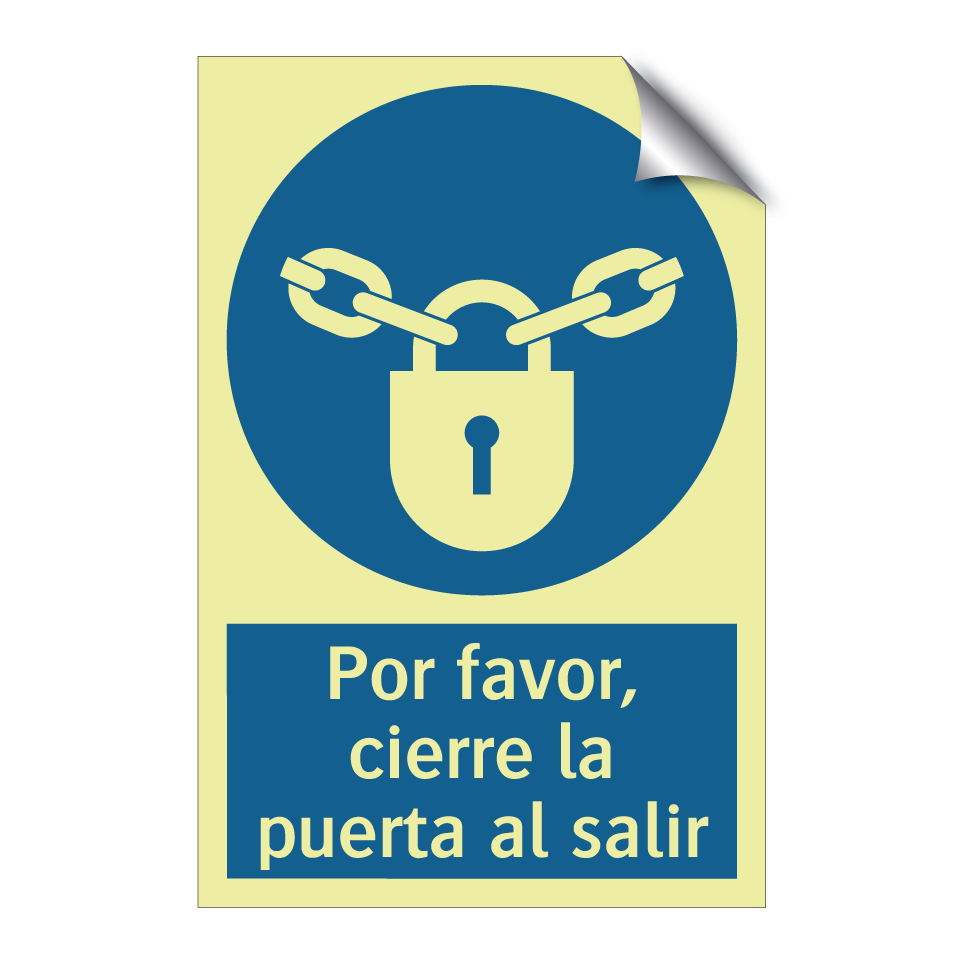 Por favor, cierre la puerta al salir