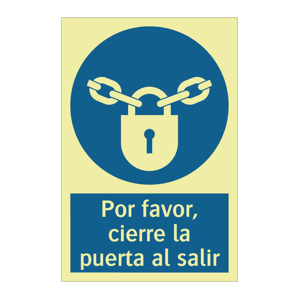Por favor, cierre la puerta al salir