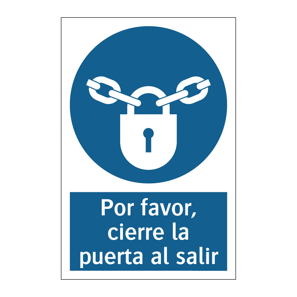 Por favor, cierre la puerta al salir
