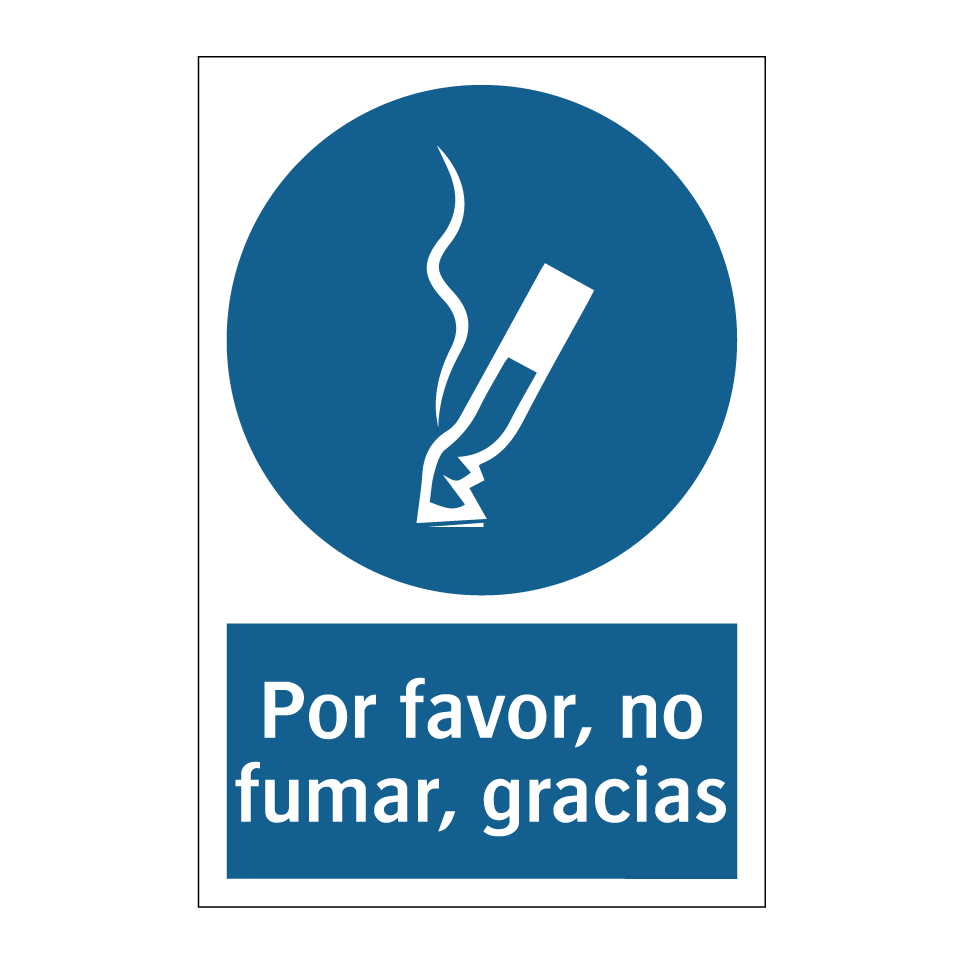 Por favor, no fumar, gracias
