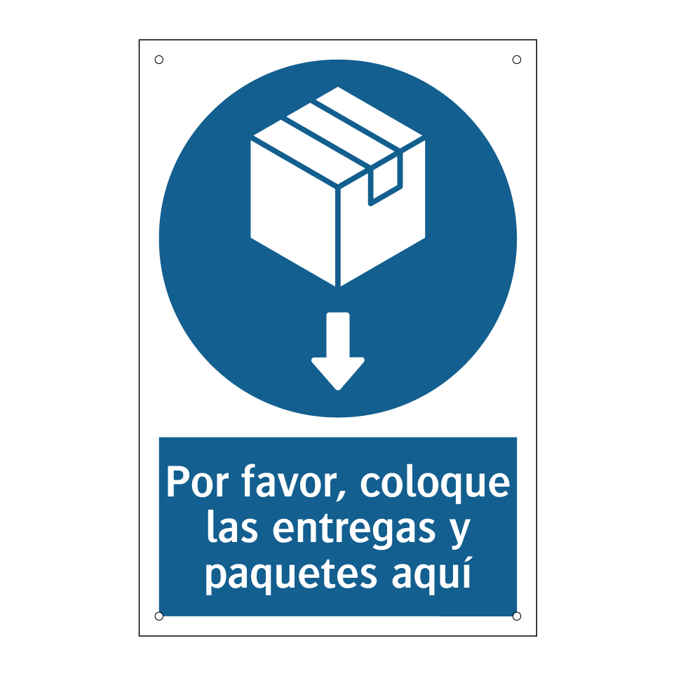 Por favor, coloque las entregas y paquetes aquí