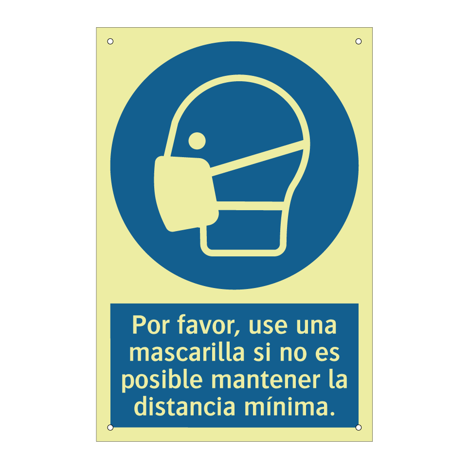 Por favor, use una mascarilla si no es posible mantener la distancia mínima.