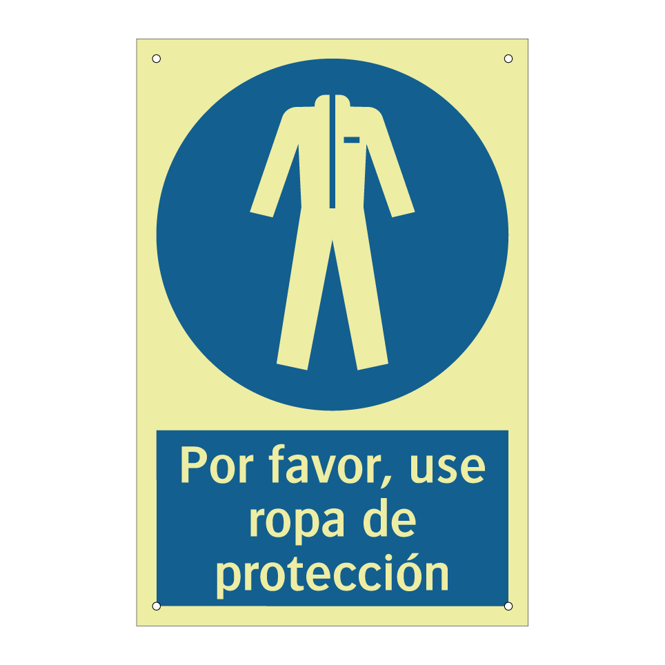 Por favor, use ropa de protección