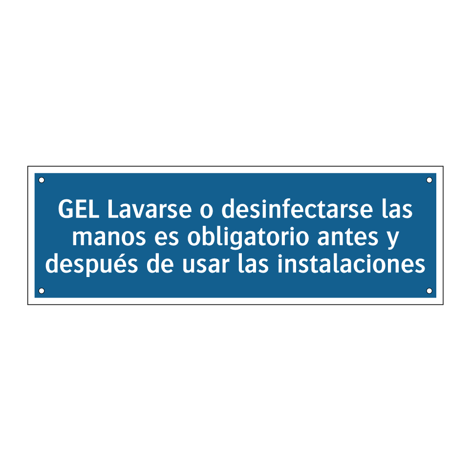 GEL Lavarse o desinfectarse las manos es obligatorio antes y después de usar las instalaciones