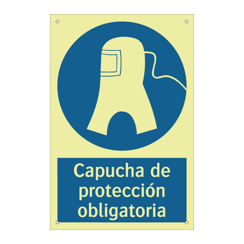 Capucha de protección obligatoria