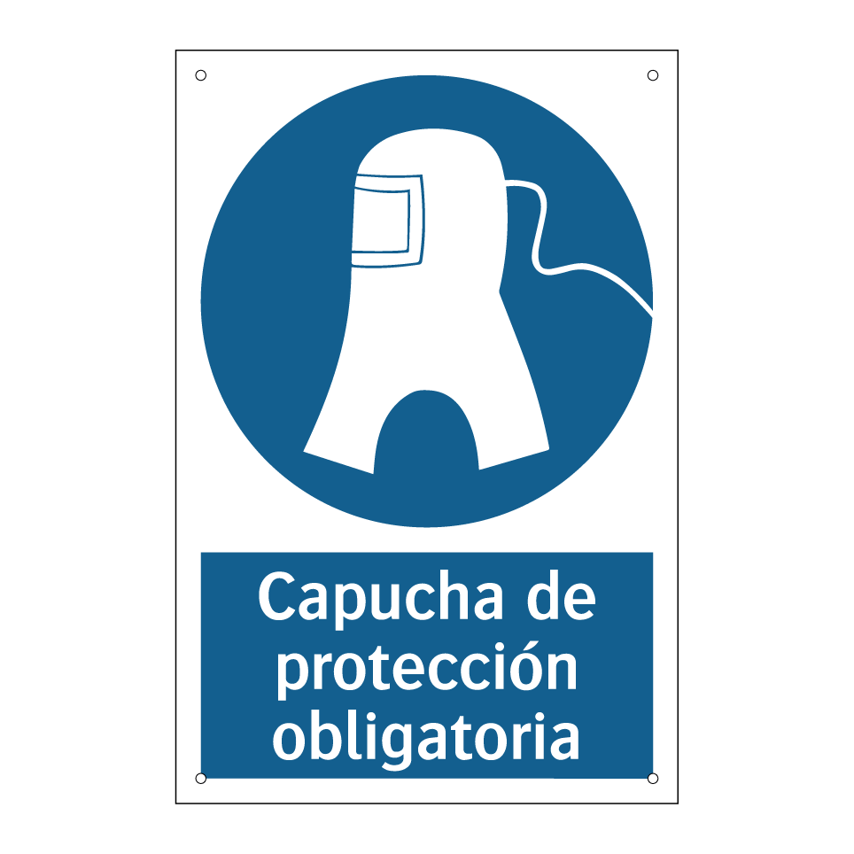 Capucha de protección obligatoria
