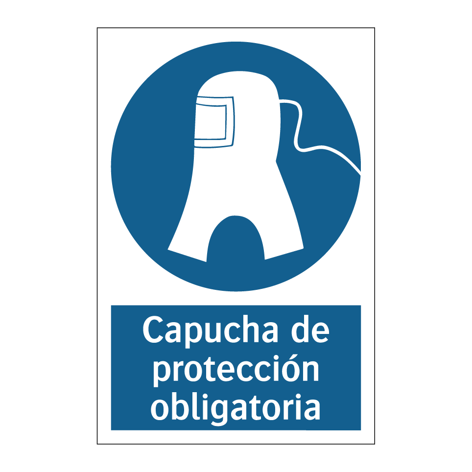Capucha de protección obligatoria