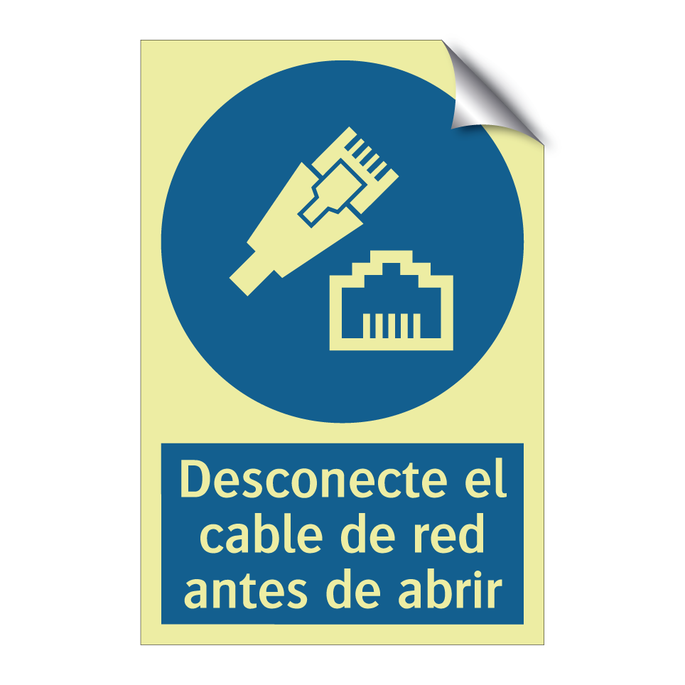 Desconecte el cable de red antes de abrir