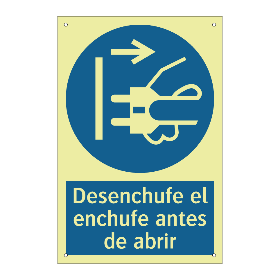 Desenchufe el enchufe antes de abrir