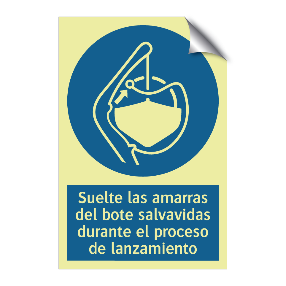 Suelte las amarras del bote salvavidas durante el proceso de lanzamiento